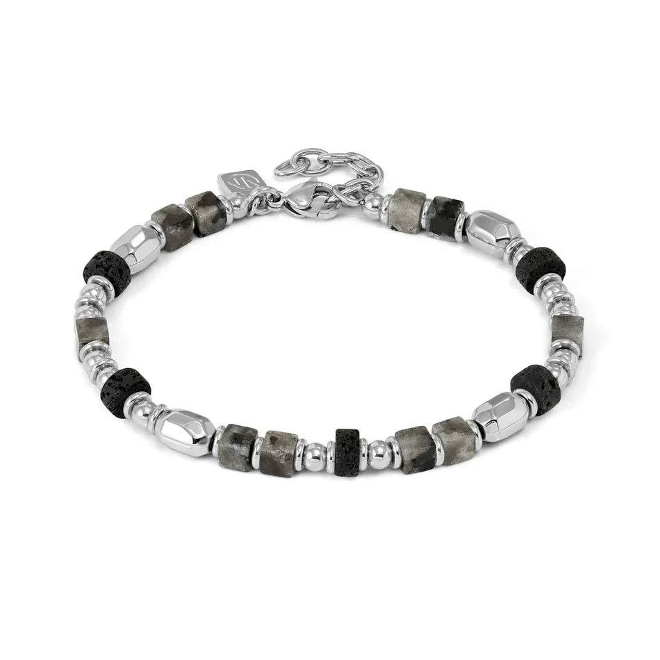Nomination Instinctstyle Steel Bracelet with Labradorite and Lava Stones 027936/094