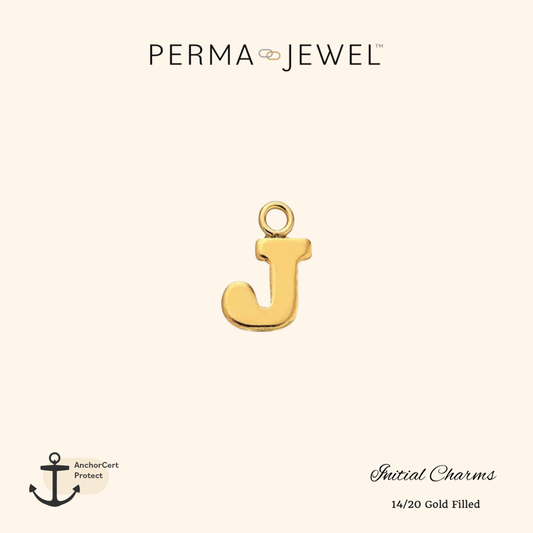Permanent Gold Filled Mini J Charm for Perma Bracelet