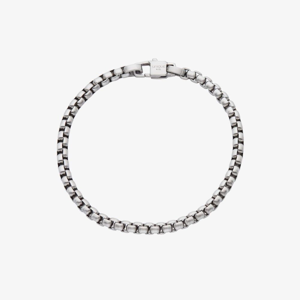 Unique & Co Stainless Steel Matte 4.5mm Belcher Chain Bracelet 21cm
