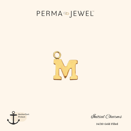 Permanent Gold Filled Mini M Charm for Perma Bracelet