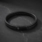 Steel & Barnett Men’s Black Edition Dual Band Black Leather Bracelet Small