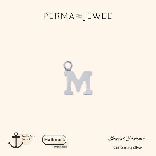 Permanent Sterling Silver Initial M Charm for Perma Bracelet