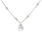 Diamonfire Trace Chain Shell Pearl Station Necklace