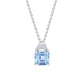 Diamonfire Sterling Silver Blue Cubic Zirconia Square Cut Necklace