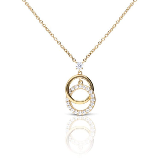 Diamonfire Yellow Gold Plated Cubic Zirconia Circles Necklace