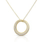 Diamonfire Yellow Gold Plated Cubic Zirconia Pave Circle Necklace