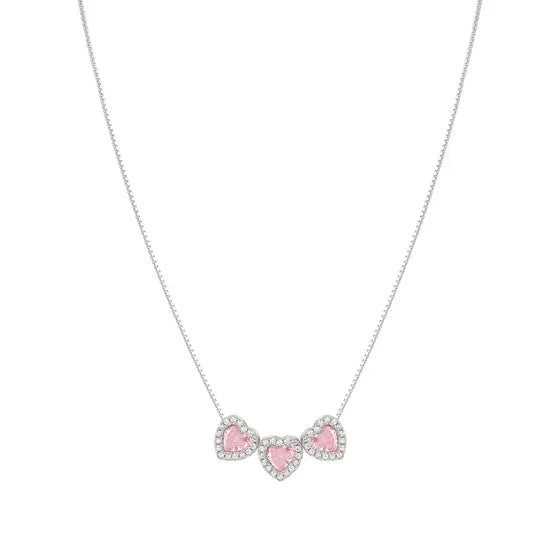 Nomination Pink Cubic Zirconia Hearts All My Love Necklace 240303/002