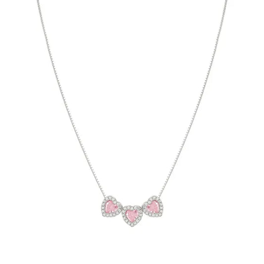 Nomination Pink Cubic Zirconia Hearts All My Love Necklace 240303/002