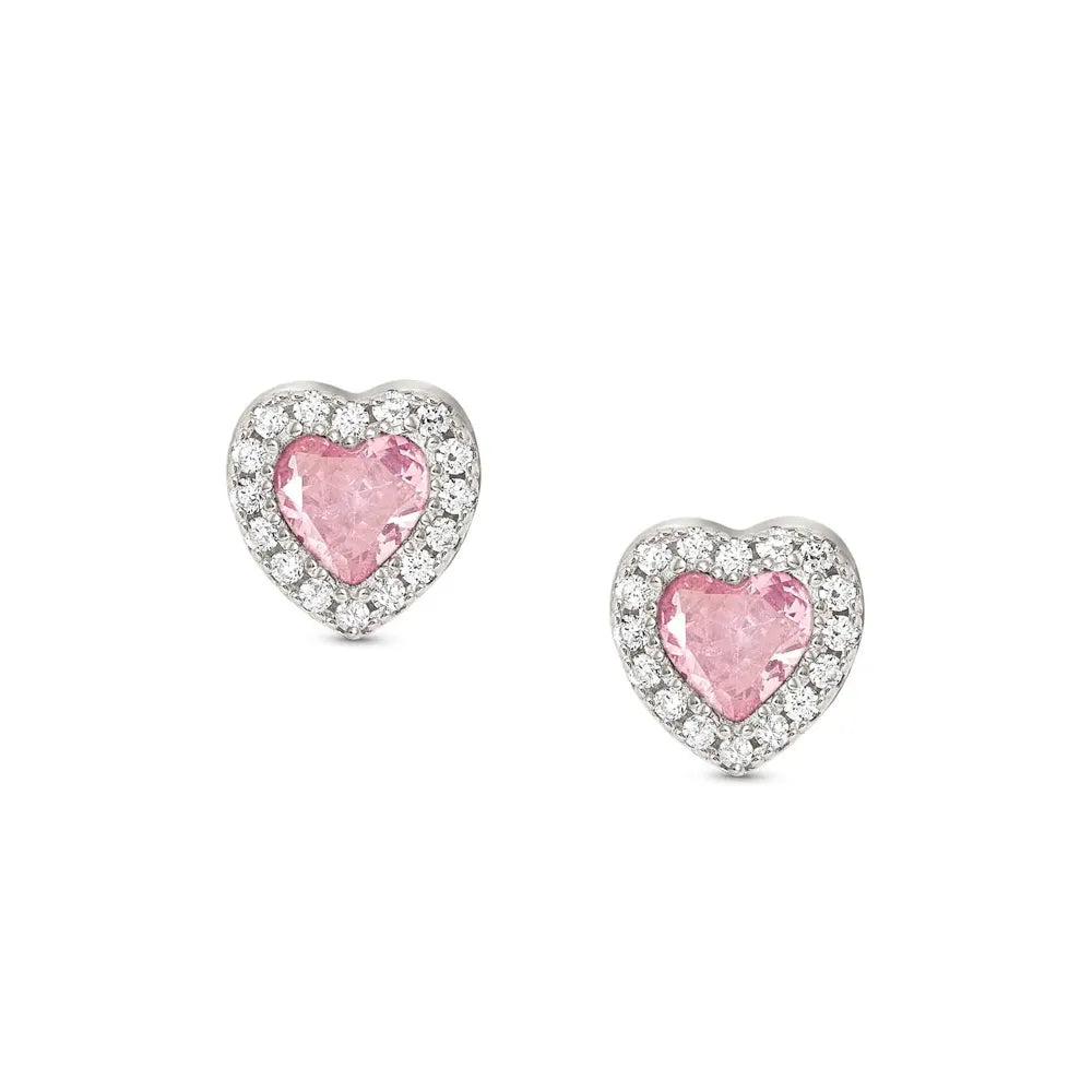 Nomination Pink Cubic Zirconia Heart Stud Earrings All My Love 240304/002