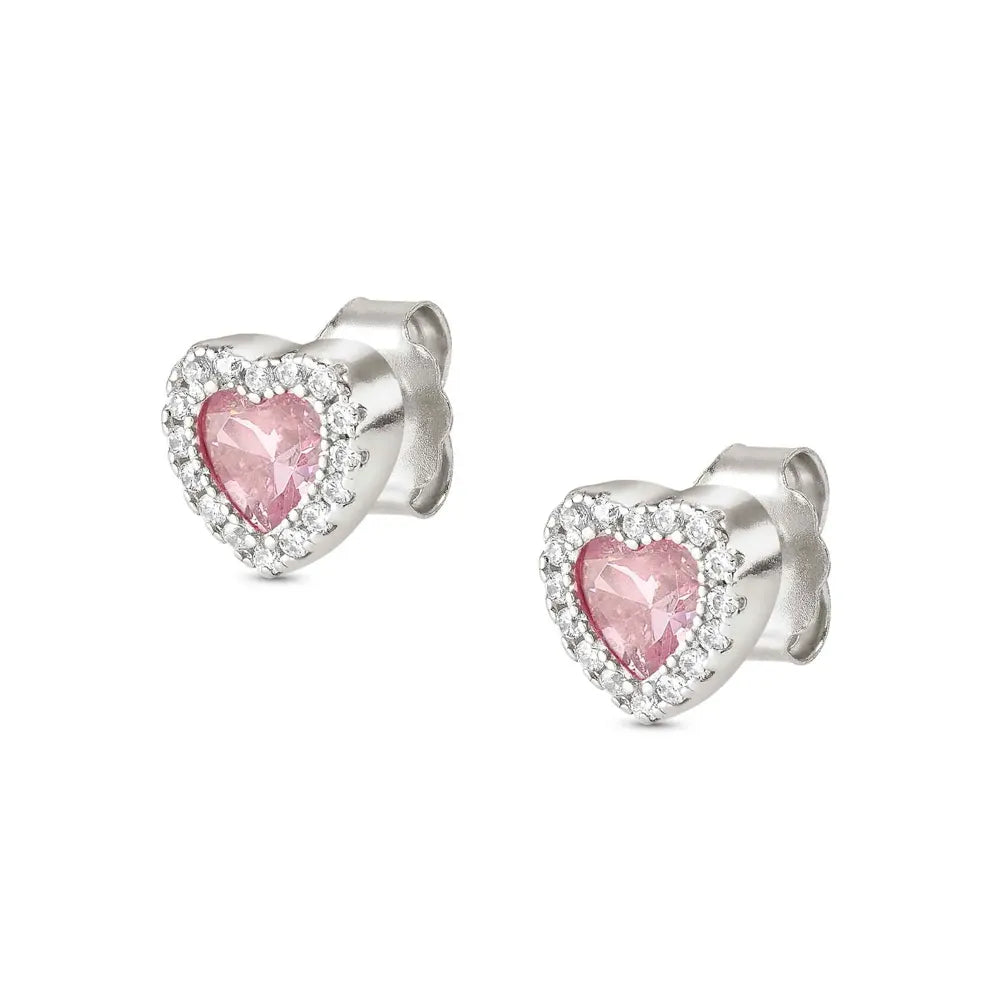 Nomination Pink Cubic Zirconia Heart Stud Earrings All My Love 240304/002