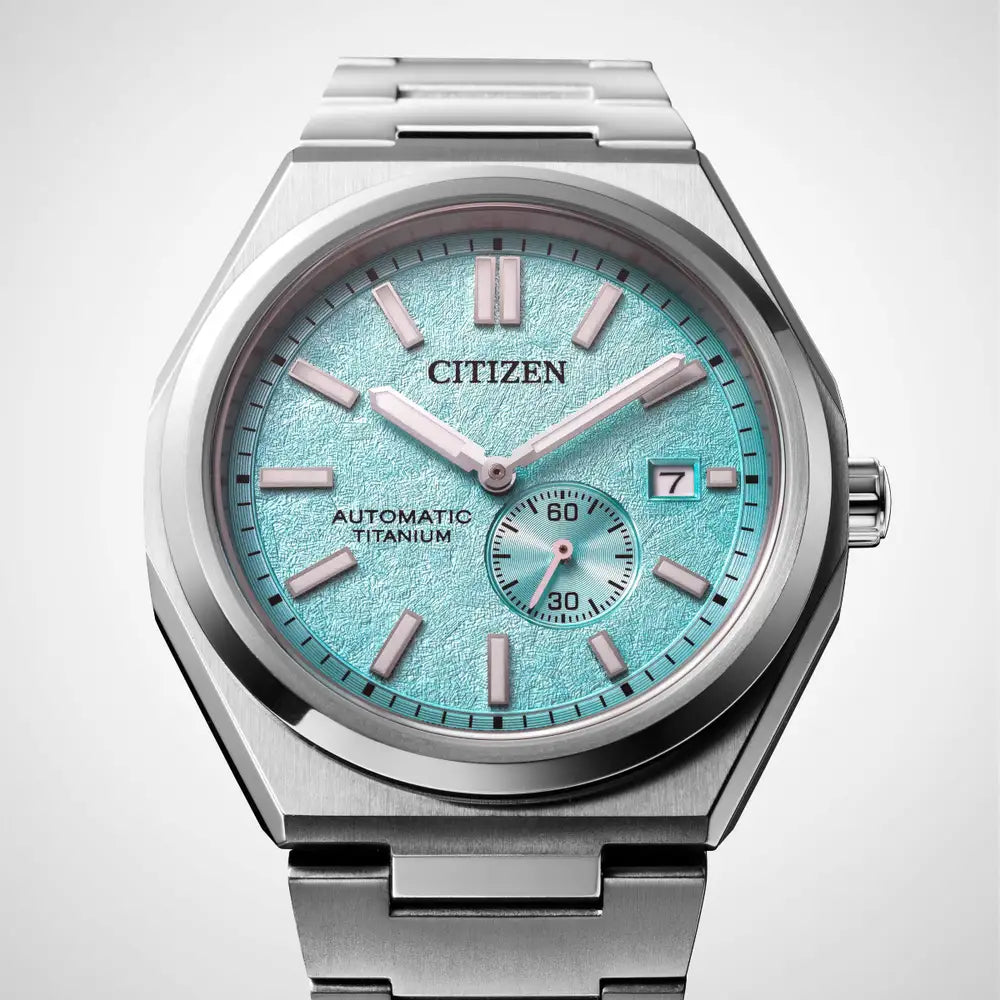 Citizen Zenshin Turquoise Blue Dial Super Titanium Bracelet Watch NJ0180-80M