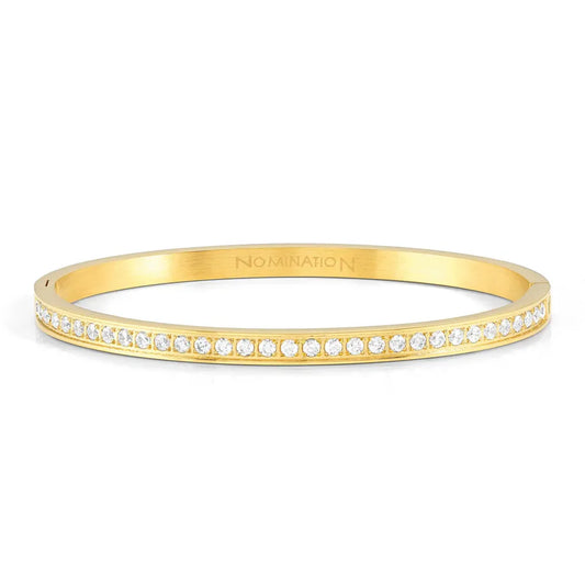 Nomination Stainless Steel Pretty Bangles Yellow Gold PVD Cubic Zirconia Bangle Medium 029513/020