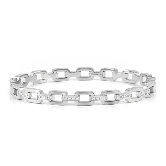 Nomination Stainless Steel Pretty Bangle Cubic Zirconia Chain Bracelet 029510/001 LARGE