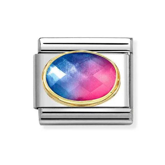 Nomination Classic Gold Two Tone Blue & Fuchsia Charm 030612/036