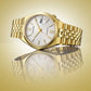 Citizen Tsuyosa 60 Automatic White Dial Yellow Gold Plated Stainless Steel Bracelet Watch NK0022-50A
