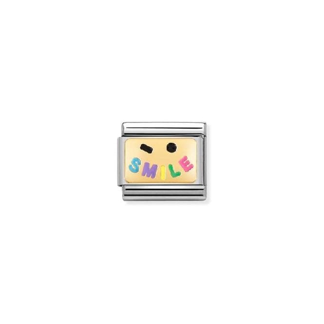 Nomination Composable Classic Yellow Gold Multi Colour Smile 030284/56