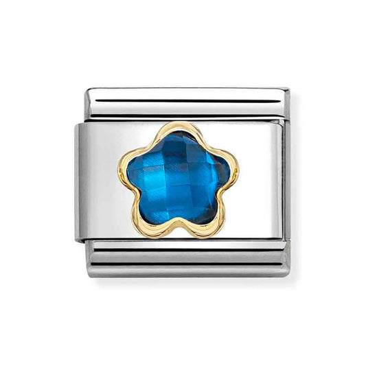 Nomination Composable Classic Blue Cubic Zirconia Flower 030615/007