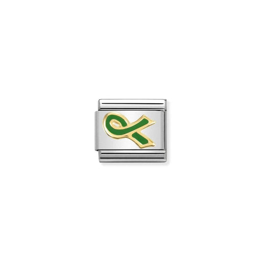 Nomination Classic Gold Green Ribbon Charm 030242/47