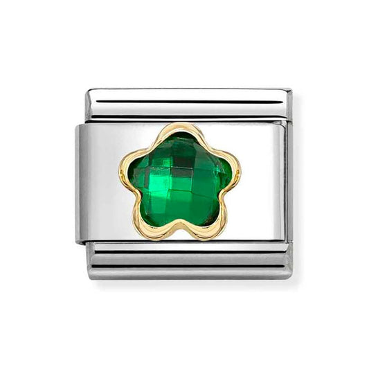 Nomination Composable Classic Green Cubic Zirconia Flower 030615/004