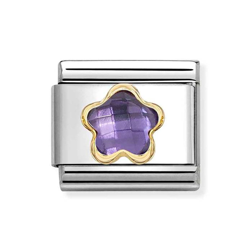 Nomination Composable Classic Purple Cubic Zirconia Flower 030615/001