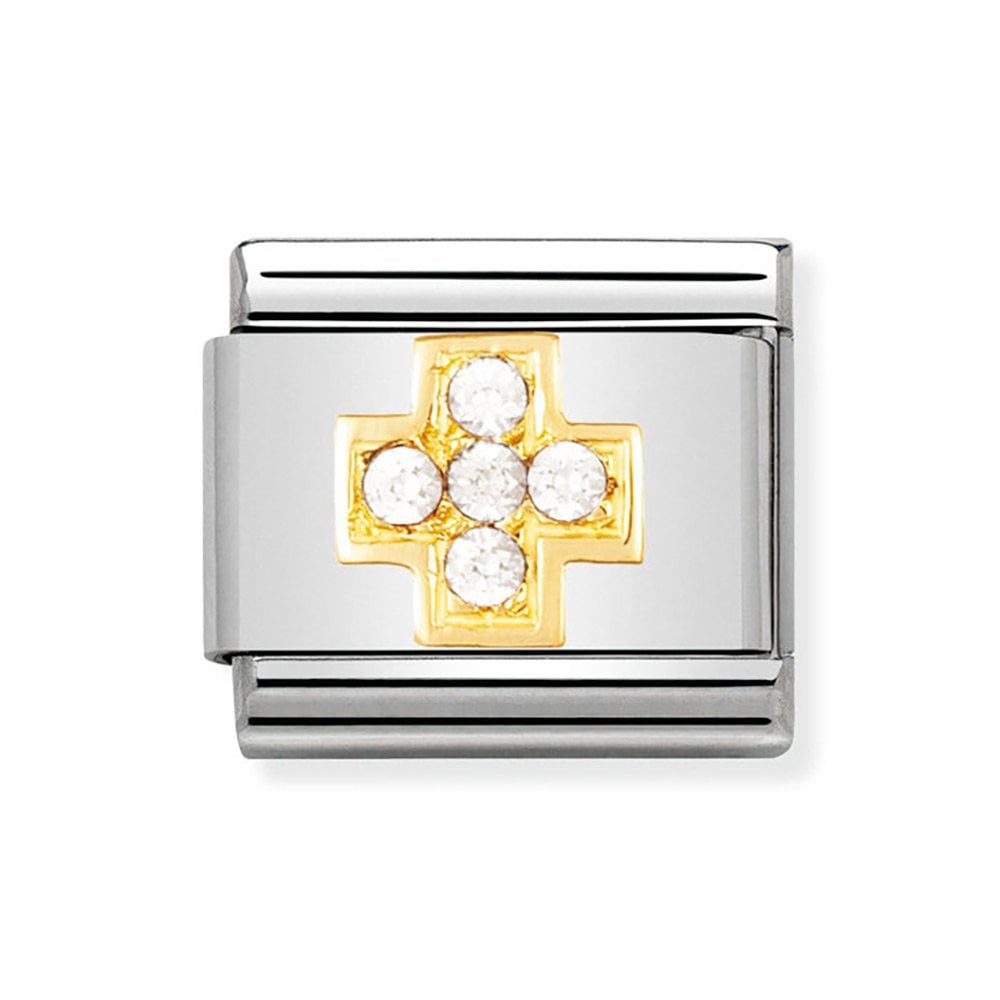 Nomination Composable Classic Gold Cubic Zirconia Cross 030307/01