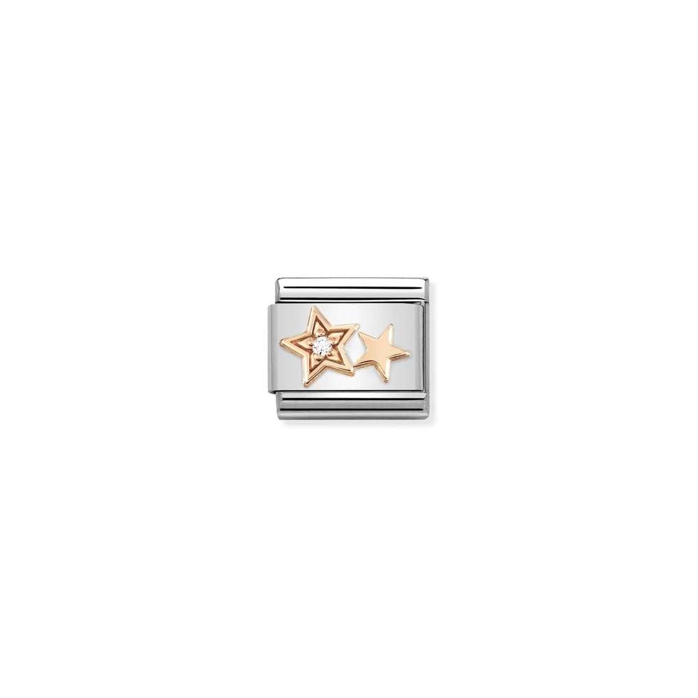 Nomination Classic Rose Gold & CZ Double Star Charm 430305/35