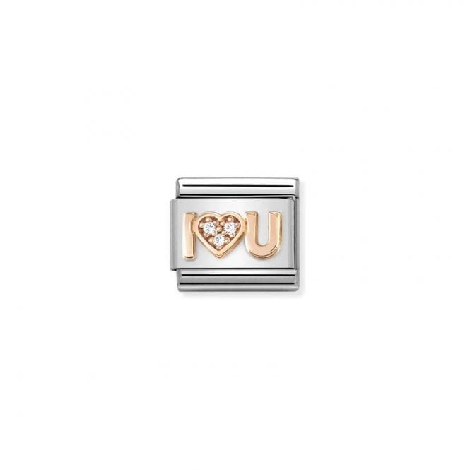 Nomination Classic Rose Gold & CZ I Heart You Charm 430305/36