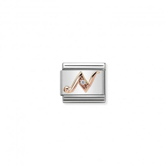 Nomination Classic Rose Gold CZ N Letter Charm 430310/14