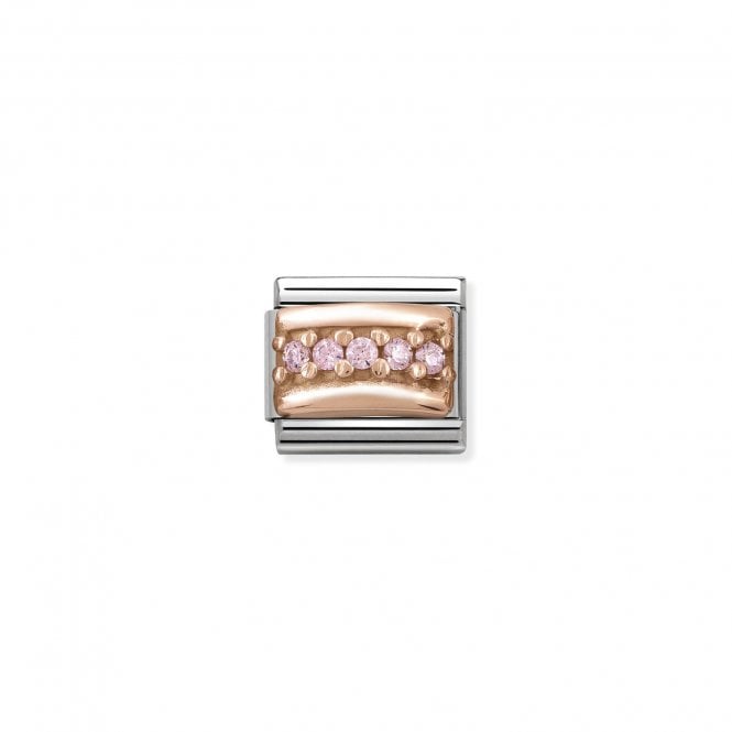 Nomination Classic Rose Gold CZ Pave Pink Sparkly Charm 430304/06