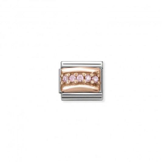 Nomination Classic Rose Gold CZ Pave Pink Sparkly Charm 430304/06