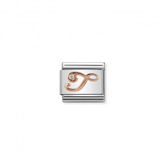 Nomination Classic Rose Gold CZ T Letter Charm 430310/20