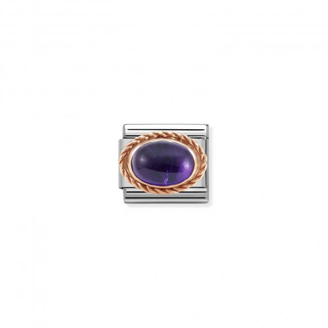 Nomination Classic Rose Gold Rich Amethyst Stone Charm 430507/35