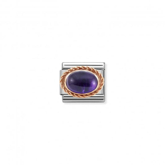 Nomination Classic Rose Gold Rich Amethyst Stone Charm 430507/35