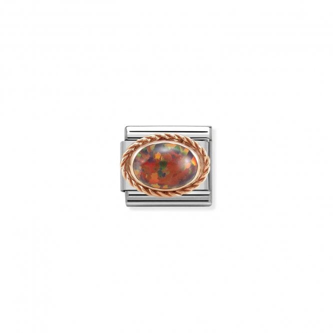 Nomination Classic Rose Gold Rich Red Opal Stone Charm 430507/08