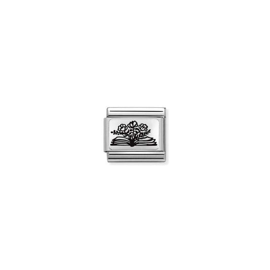 Nomination Classic Silver Book Flowers Charm 330111/27