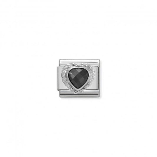 Nomination Silvershine Black Facet Heart Cz 330603/011