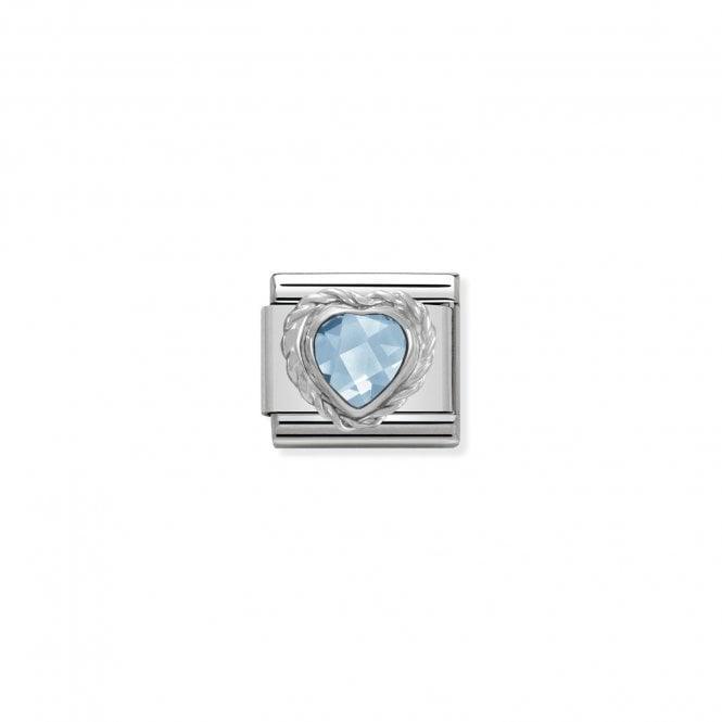 Nomination Silvershine Light Blue Facet Heart Cz 330603/006