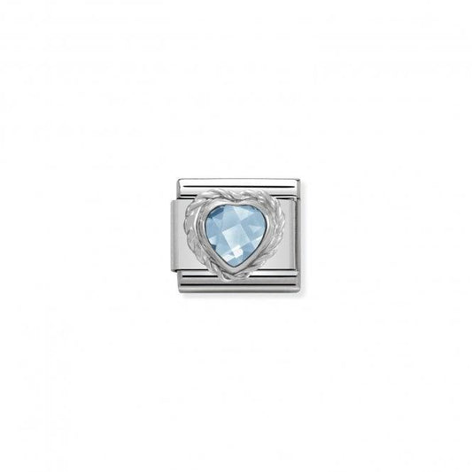 Nomination Silvershine Light Blue Facet Heart Cz 330603/006