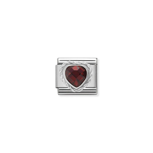 Nomination Silvershine Red Facet Heart Cz 330603/005