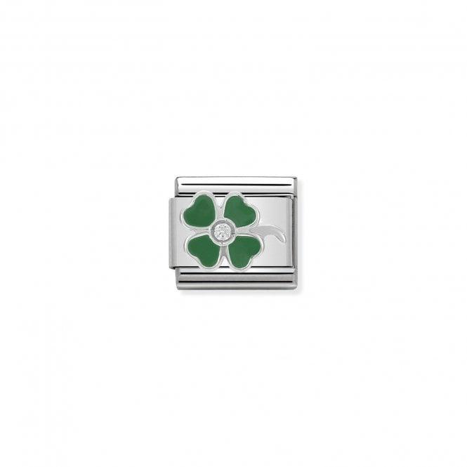 Nomination Silvershine Cz Green Enamel Clover 330305/13