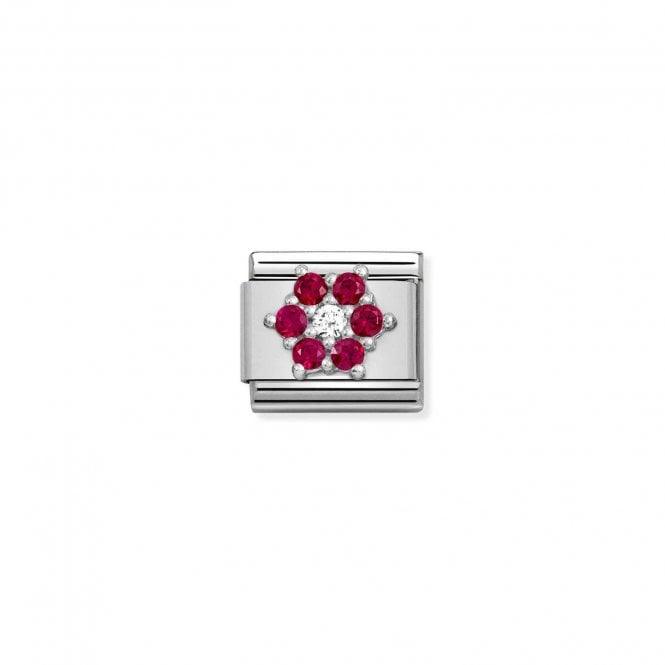 Nomination Red & White Cz Flower 330322/02