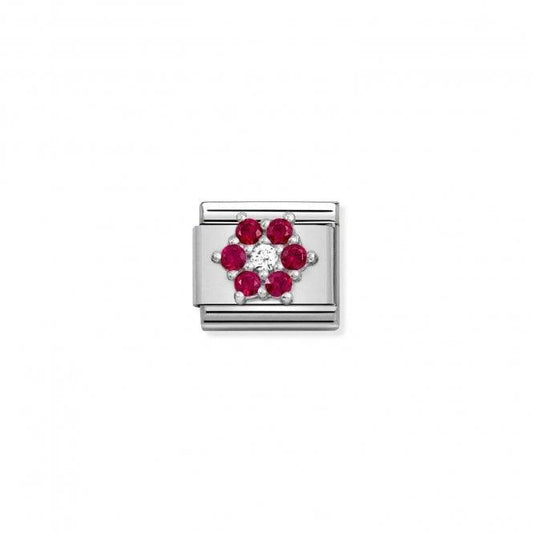 Nomination Red & White Cz Flower 330322/02