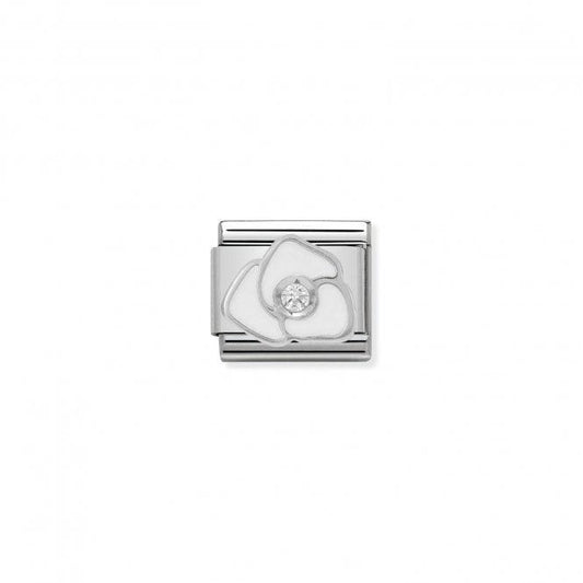 Nomination Silvershine cz White Enamel Rose 330305/06