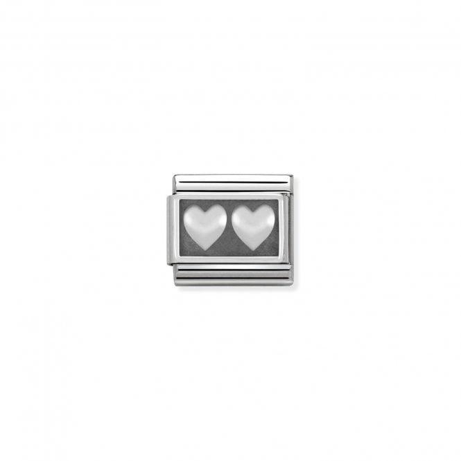 Nomination Oxidised Double Heart 330102/02