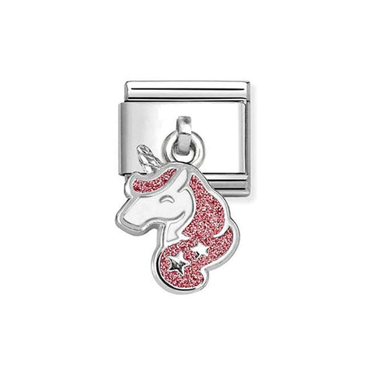 Nomination Composable Classic Dangle Unicorn Pink Glitter  331805/20