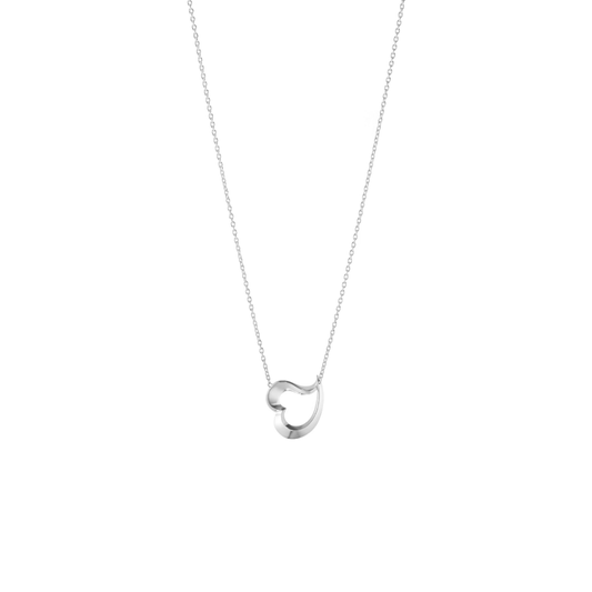 Georg Jensen Sterling Silver Love Leaf Heart Necklace