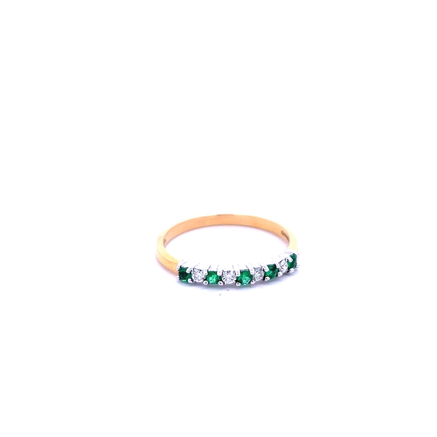 18ct Yellow Gold Emerald and Diamond Ring