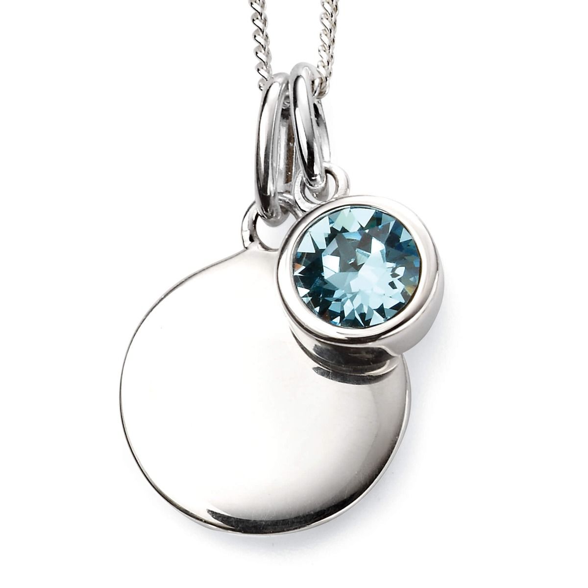 Sterling Silver March Birthstone Necklace