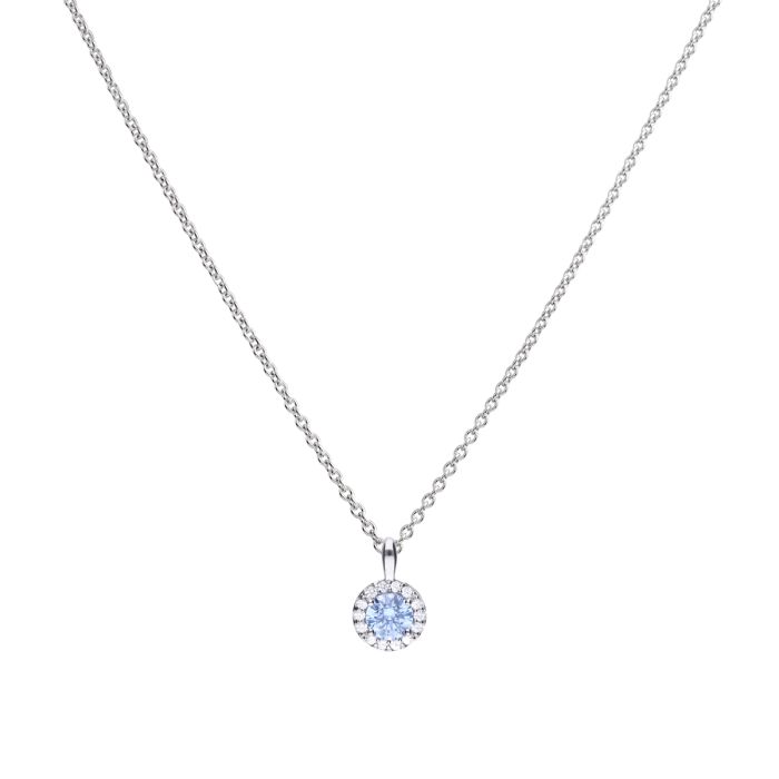 Diamonfire Sky Blue Zirconia Pave Set Necklace