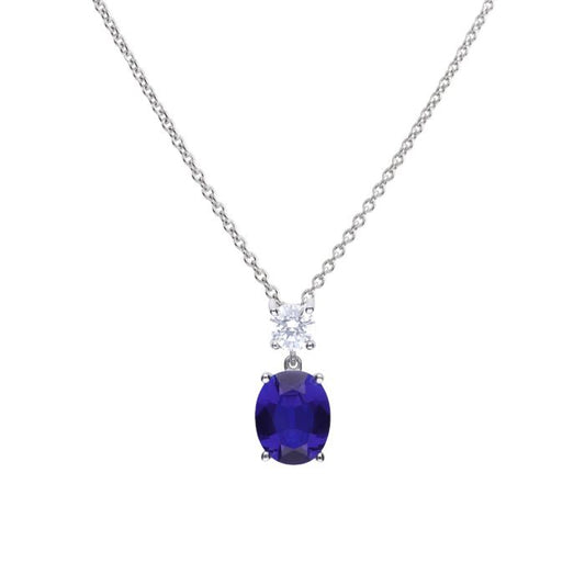 Diamonfire Sterling Silver Blue Cubic Zirconia Necklace